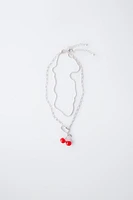 TWO PACK OF CHERRY NECKLACES