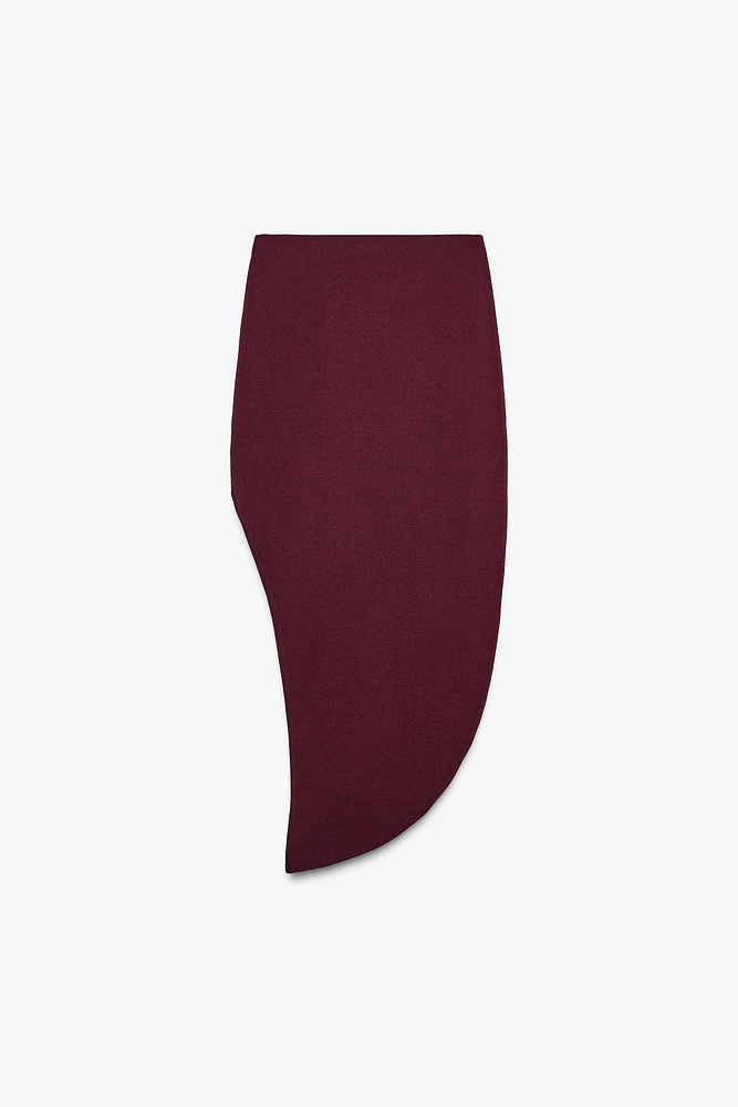 ASYMMETRIC CREPE SKIRT