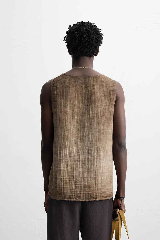 CRINKLED EFFECT TANK TOP