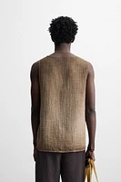 CRINKLED EFFECT TANK TOP