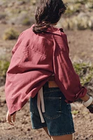 OVERSIZED LINEN BLEND SHIRT