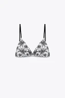 PALM PRINT BIKINI TOP