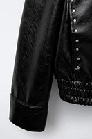 STUDDED FAUX LEATHER JACKET