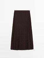 Long pleated flared skirt