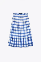 CHECKERED MIDI SKIRT ZW COLLECTION