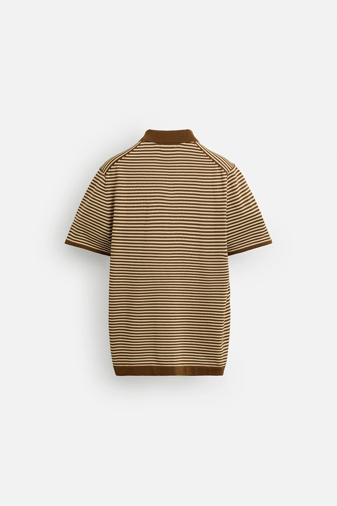 POLO EN MAILLE À RAYURES
