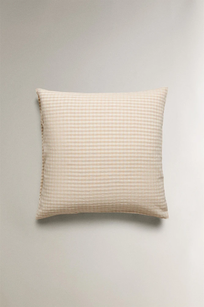 DYED THREAD CHECK PILLOWCASE