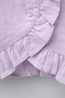 BLOUSE À VOLANTS 100 % LIN