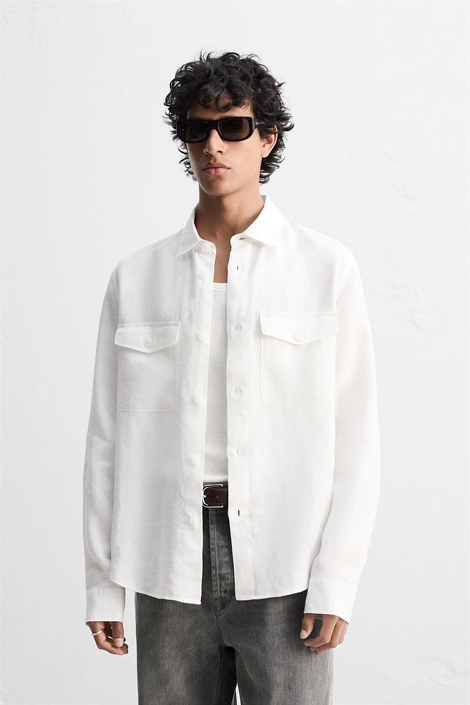 100% LINEN OVERSHIRT