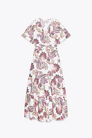 CUT OUT PRINTED POPLIN DRESS