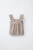 TOP BRODÉ COTON LIN