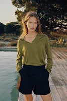 PLAIN KNIT JERSEY POLO SHIRT