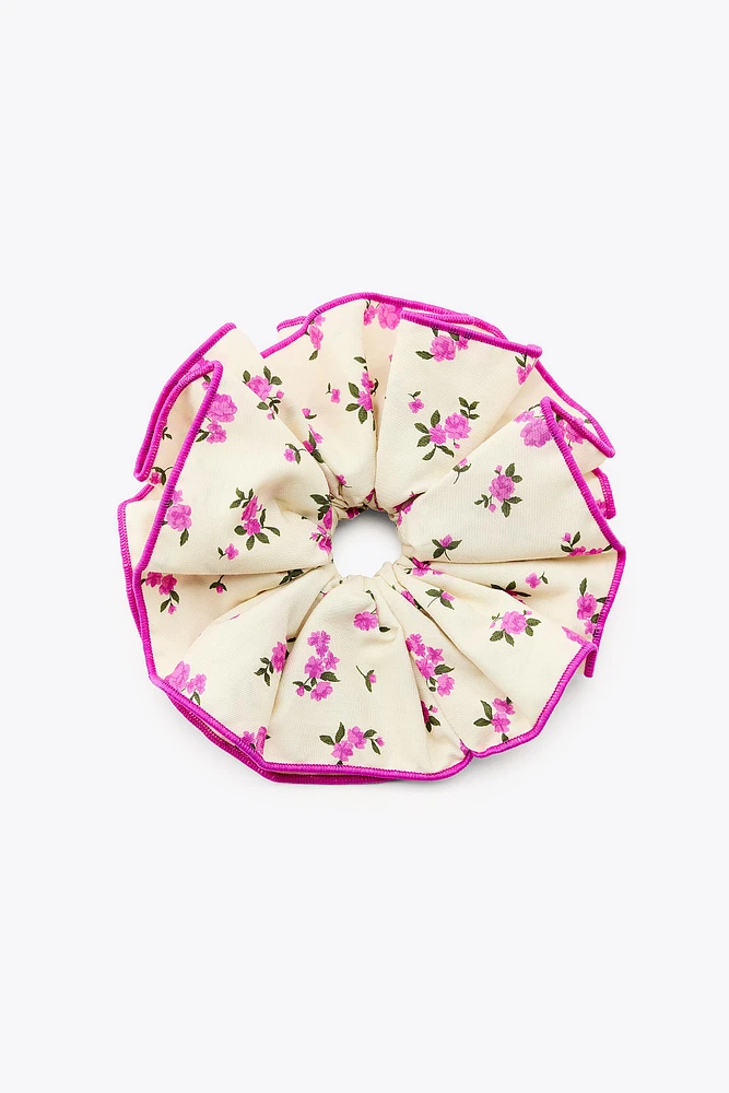 CONTRAST FLORAL MAXI SCRUNCHIE