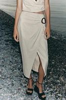 BUCKLE MIDI SKIRT