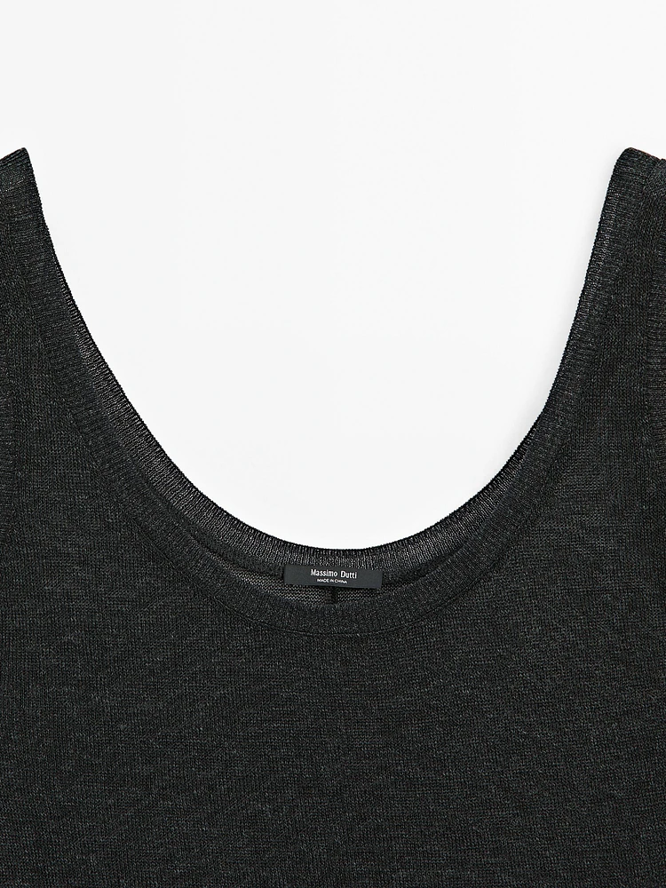 Strappy fine knit top