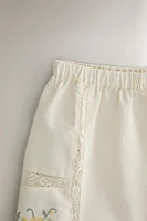 EMBROIDERED COTTON SHORTS