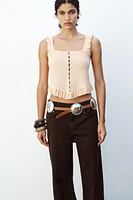 TOP EN MAILLE STYLE CORSET