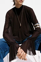 TIED RUFFLE TOP