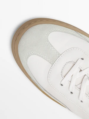 White nappa trainers