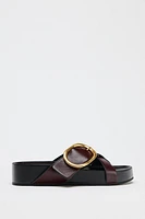 LEATHER BUCKLE SANDALS