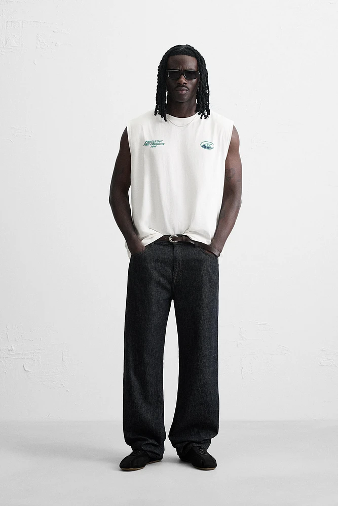 T-SHIRT DÉBARDEUR IMPRIMÉS DÉLAVÉS