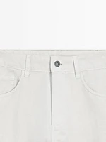 Lightweight relaxed fit denim-effect trousers