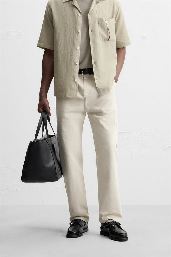 PANTALON STRAIGHT FIT À PLIS