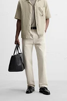 PANTALON STRAIGHT FIT À PLIS