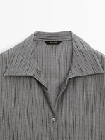Cotton blend shirt with print detail