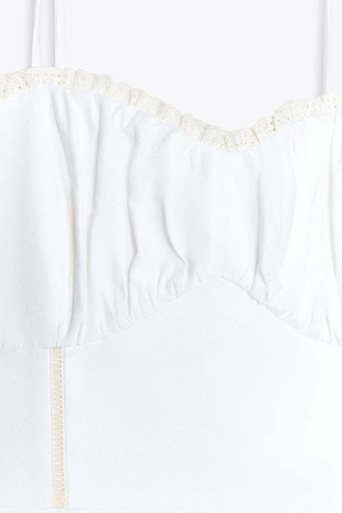 LINEN CORSET MIDI DRESS