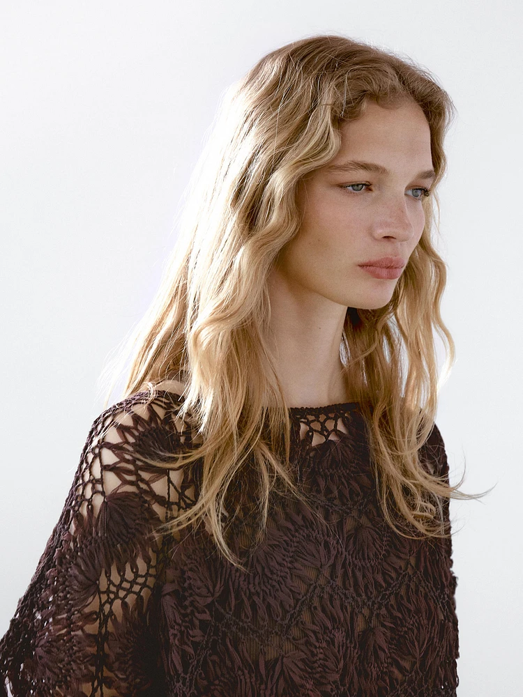 Cutwork crochet cape