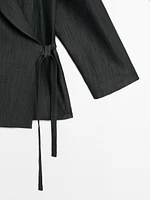 100% linen kimono with tie