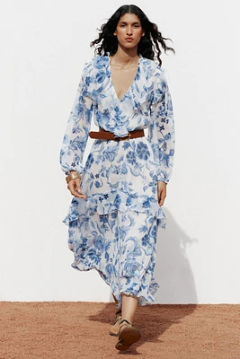 ROBE MI-LONGUE IMPRIMÉE AVEC CEINTURE