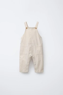 LONG LINEN BLEND OVERALLS