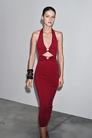 CUT OUT KNIT MIDI DRESS
