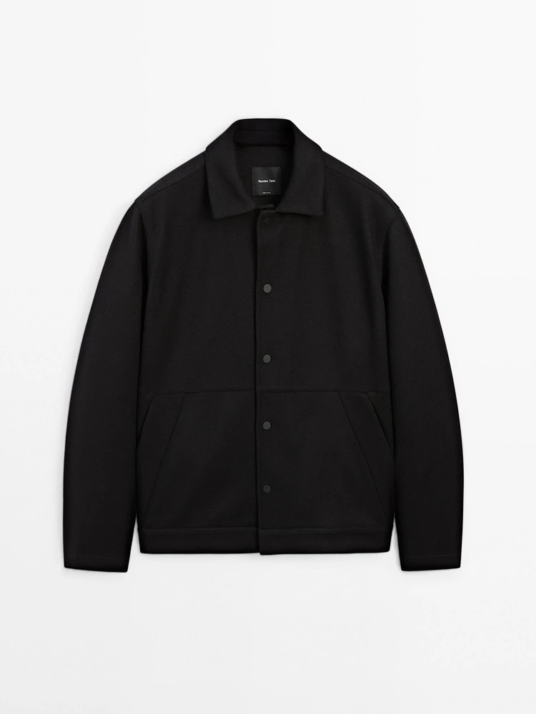 Wool blend buttoned jacket