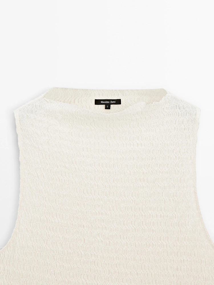 Top texturé en coton mélangé