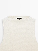 Top texturé en coton mélangé