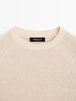 Linen blend crew neck sweater