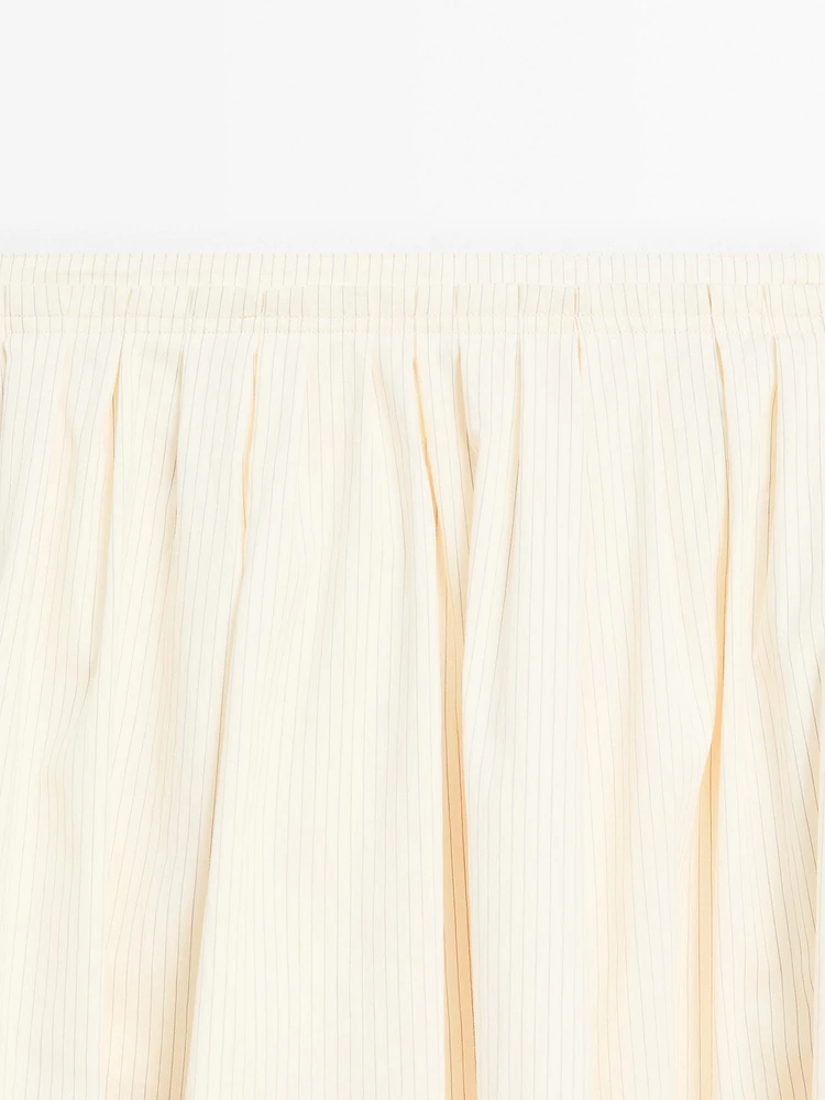 Stripe print flared midi skirt