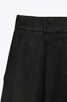 HIGH-WAISTED LINEN SHORTS
