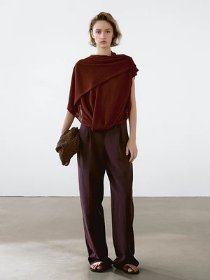 Flowing top with cape detail