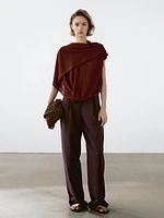 Flowing top with cape detail