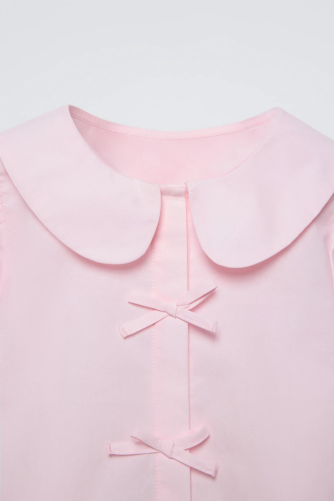 POPLIN SHIRT WITH TIES