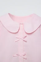 POPLIN SHIRT WITH TIES