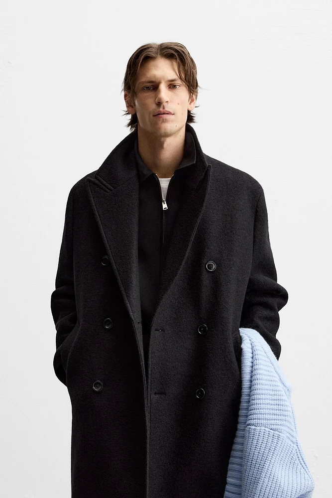 MANTEAU EN LAINE TEXTURE BOUCLÉE