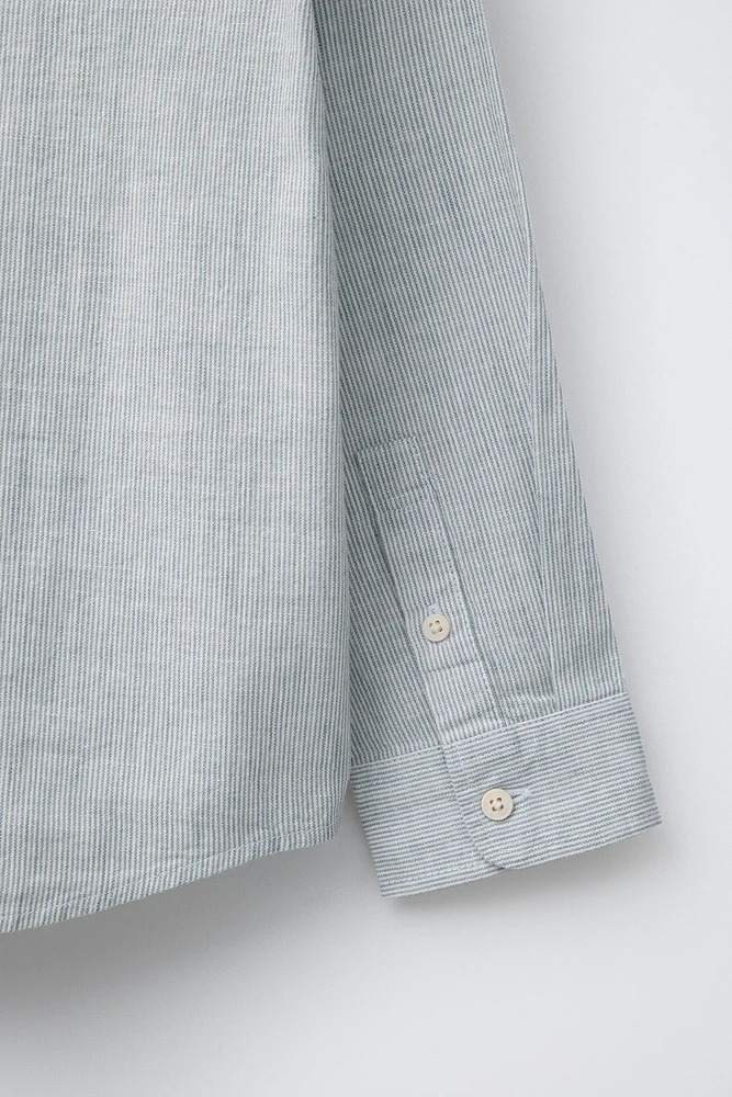 STRIPED LINEN BLEND SHIRT