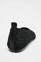TIE CROCHET BALLET FLATS