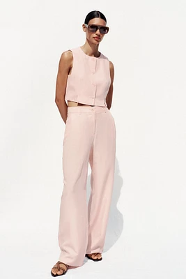 PLEATED WIDE LEG PANTS