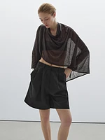 Pleated Bermuda shorts